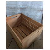 Handcrafted Pine Storage Crate with Handles