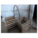 Handcrafted Wooden Plant Basket with Artificial Plants