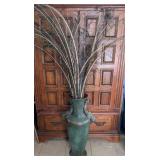 Bronze Patina Floor Vase with Fish Handles - 30 in