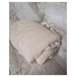 Cream Plush Throw Blanket