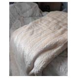 Cream Plush Throw Blanket
