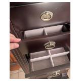 Traditional Mahogany Jewelry Armoire with Mirror