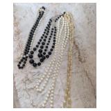 Classic Bead Necklace Collection - Black, White and Cream