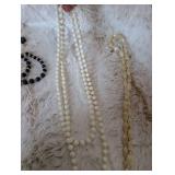Classic Bead Necklace Collection - Black, White and Cream