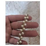 Classic Costume Pearl Gold Chain Necklace