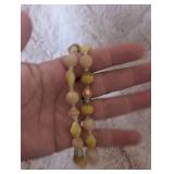 Mid-Century Yellow and Cream Glass Bead Necklace