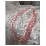Pink Lucite Bead Necklace Set