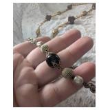 Mixed Metal Chain Necklace with Geometric Beads
