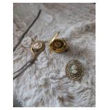 Victorian Era Jewelry Collection - Pocket Watches and Cameo Brooch