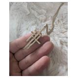 Decorative Cross and Black Stone Pendant Necklace Set