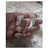 Angel Wing Crystal Drop Earrings