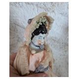 1920s China Head Doll in Peach Dress