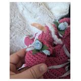 Handmade Crochet Doll Dress with Blue Roses