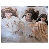 Angel Wing Porcelain Doll Collection + Stands - 3 ct