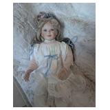 Porcelain Angel Doll with Victorian Style Dress