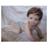 Porcelain Baby Doll in Blue Diaper