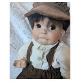 Collectible Porcelain Doll in Newsboy Outfit