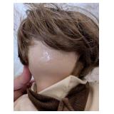 Collectible Porcelain Doll in Newsboy Outfit