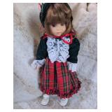 Traditional Scottish Tartan Porcelain Doll