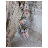 Collectible Porcelain Doll in Floral Prairie Dress