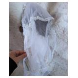 Bridal Collection Porcelain Doll in White Lace Wedding Dress