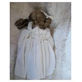 Classical Porcelain Doll with White Lace Dress