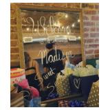 Large Ornate Gold Frame Mirror (used for party, chalk paint wipes off) - 34x44