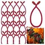 Zhengmy 16 Pcs 25 Inches Christmas Velvet Garland Ties Christmas Decorative Twist Ties for Banister Reusable and Flexible Twist for Xmas Home Decorations Holiday Craft Wrapping(Red)