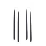 Kunstindustrien Taper Candles Set of 4, 13.8 Made in Denmark, Long Burning Candles 15h, Unscented & Smokeless Candlesticks Elegant Tall Candles for Weddings, Dinners & Home Decor (Black)