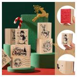 Watersay 6 Pcs Rubber Stamp Set Wooden Rubber Stamp Stamps Vintage Wooden Art Stamps for Crafting and DIY Scrapbooking Card Making Hand Book(Classic)