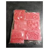 Watersay 6 Pcs Rubber Stamp Set Wooden Rubber Stamp Stamps Vintage Wooden Art Stamps for Crafting and DIY Scrapbooking Card Making Hand Book(Classic)