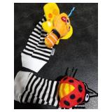 Infinno Baby Wrist Rattle Socks and Foot Finder Set, Perfect Baby Toys for 0-12 Months Newborn Boys and Girls As Shower Gifts, Garden Bug Series