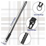 Frienda 2 Set Heavy Duty Paracord Lanyard Necklace Whistles Strap Braided 550 Keychain Lanyard for Outdoor Activities (Black, Blue)