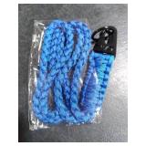 Frienda 2 Set Heavy Duty Paracord Lanyard Necklace Whistles Strap Braided 550 Keychain Lanyard for Outdoor Activities (Black, Blue)