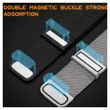 Double Magnetic Compatible for Apple Watch Band Ultra 3,2,SE, Stainless Steel Strap Metal Mesh Sport Loop for iWatch Bands 38mm 40mm 41mm 42mm 44mm 45mm 46mm 49mm Series 11/10/9/8/7/6/5/4/3 Women Men