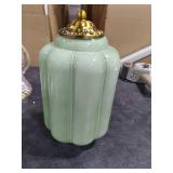 Pandaluna Vintage Wall Sconce, Green Milk Glass Light Fixture, 5.5In Art Deco Antique Wall Sconce for Bedroom Bathroom Living Room Hallway Entryway, E12 LED Bulb Included