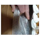 Morejoy 175PCS Pearl White and Gold Plastic Plates - Disposable Gold Party Plates & Pre Rolled Napkins with Cutlery for 25 Guests, 50Plates, 75Silverware, 25Cups, 25Napkin for Party & Thanksgiving