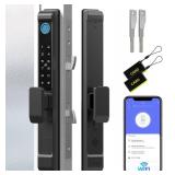Anweller Sliding Glass Door Lock, Smart Fingerprint Code Keypad RFID Remote App Electronic Digital Biometric Safety Patio Door Double Hook Mortise Lock Set with Handle - 2885 Mortise (Standard)