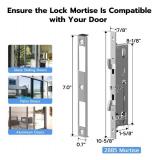 Anweller Sliding Glass Door Lock, Smart Fingerprint Code Keypad RFID Remote App Electronic Digital Biometric Safety Patio Door Double Hook Mortise Lock Set with Handle - 2885 Mortise (Standard)