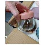 NETANY 6-pack 8oz Glass jars with Airtight Lids, Overnight Oats Containers with Lids, Wide mouth Mason Salad jars, Glass Food Storage Containers for Snacks Yogurt Spice Sugar