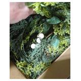 Prelit & Timer - 6 Ft Christmas Garland with Lights, Real Touch Cedar Garland Soft Bendable Thickness Eucalyptus Cypress Pine Garland with Pinecone Berry, Lighted Garlands for Mantle Table Stairs