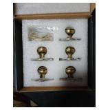 AQKKNY 5 Pack Matt Bronze Solid Brass Kitchen Cabinet Knobs,Drawer Pulls, 1.18 Inch 30mm Diameter, Modern Furniture Handles for Cupboard Wardrobe(Antique)