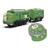 Train Toy Remote Control Locomotive, Motorized Train Set for Wooden Track, Electric Trains with Sound & Lighting Effects Compatible with Thomas, Brio, Chuggington