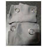 PONY DANCE Gray Black Out Curtains 54 inch Long, Thermal Insulated Draperies Window Grommet Top Room Darkening Window Treatments for Bedroom and Living Room(Grey, 42 inches Wide, 2 Panels Set)