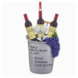 Kurt Adler Wine My Bucket List Christmas Ornament RIGHT WINE GLASS BROKEN