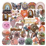 Vintage Boho Girly Iron on Cute Patches for Girl, Embroidered Boho Flower Sun Rainbow Butterfly Sew on DIY Applique Patch for Clothing, Dress,Shoes, Hats, Jackets,Jeans,Bags