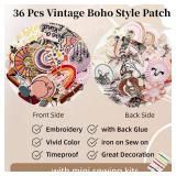 Vintage Boho Girly Iron on Cute Patches for Girl, Embroidered Boho Flower Sun Rainbow Butterfly Sew on DIY Applique Patch for Clothing, Dress,Shoes, Hats, Jackets,Jeans,Bags