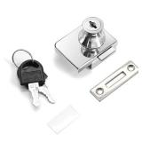 2 Pack Double-Open Glass Door Display Cabinet Display Cabinet Safety Lock, Suitable for 0.2-0.31 Glass Door, Separate Key with Drilling, Zinc Alloy