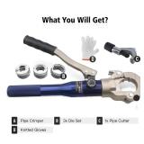 IJOOKING Hydraulic Pro Press Tool with dies of 1/2, 3/4, 1- Compatible with Viega, Pro-Press Fittings (GC-1_JK)