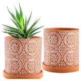 Jucoan 2 Pack Terracotta Plant Pot, 5